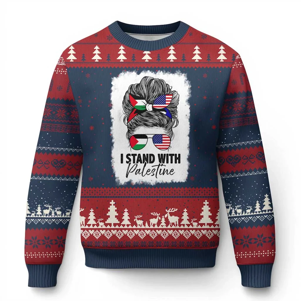 

2026 Merry Christmas Palestine Ugly Christmas Sweater Peace And Love Crewneck Sweatshirts Jumper Sweaters Hip Hop Unisex Tops