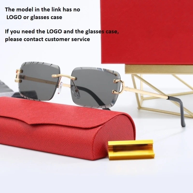 Rimless Square Sunglasses Unisex Luxury Designer Trendy Clear Frameless Acetate Eyewear Custom Sun Glasses For Women Men