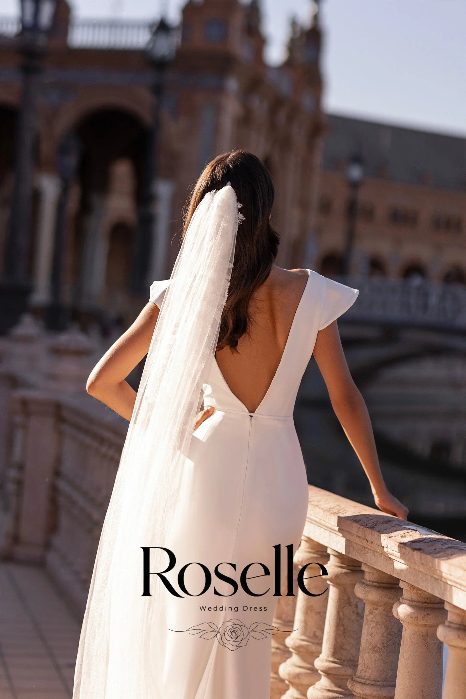 ROSELLE V-Neck Flutter Cap Sleeve Mermaid Elegant Wedding Dress Lace Beading Women 2026 Bridal Gown Customized свадебное платье