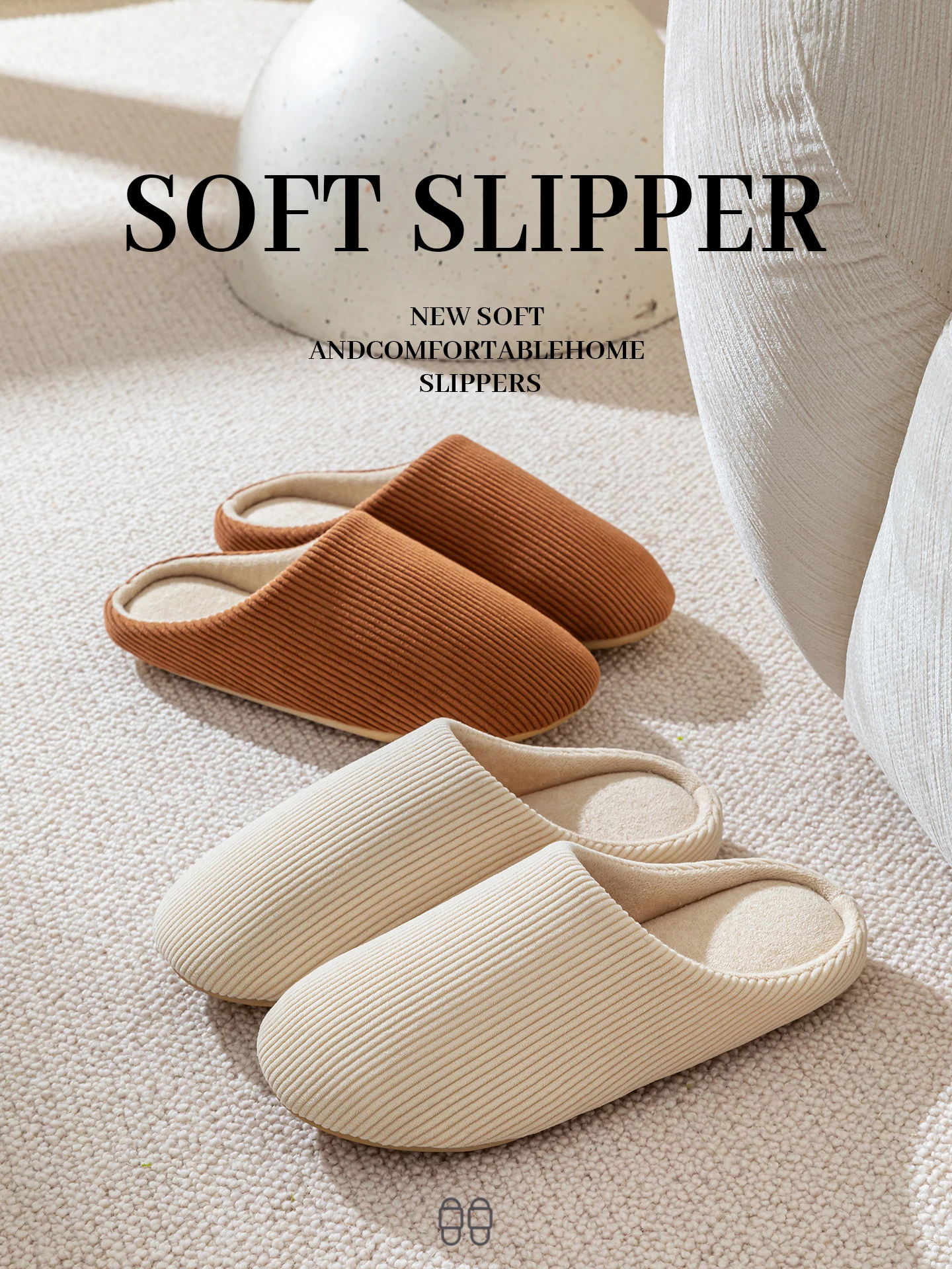 Men’s Casual House Slippers, Solid Color, Durable & Non-Slip Design, Closed-Toe for Bedroom & Guest Use, Spring & Fall&Winter