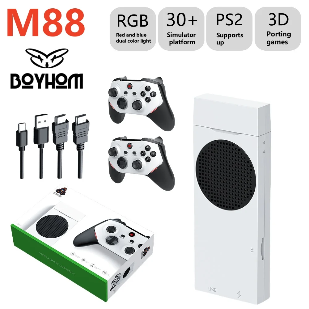 New Game Stick M88 128g 20000+games 4K 3D Open Source Video Game Console for PS2 Simulator Rechargeable Control Handle