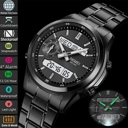 Skmei Multiple Time Zone Analog Digital Display Mens Sports Watches LED Waterproof Quartz Electronic Wristwatch 4 Alarm Clock