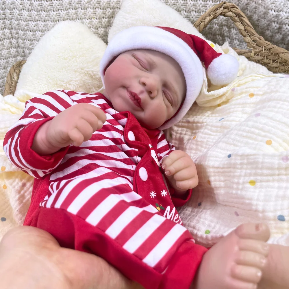 MRB 18 Inch Pascale Reborn Baby Doll Lifelike Newborn Doll Handmade Painted Hair 3D Skin Doll Toy Christmas Gift For Girls