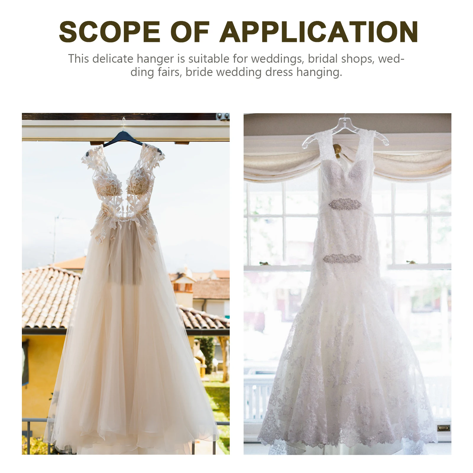 

Bride Wedding Dress Hanger Wooden Wire Anti skid Clothing Rack for Bridal Shop Display Hang Strapless Sleeve Dresses