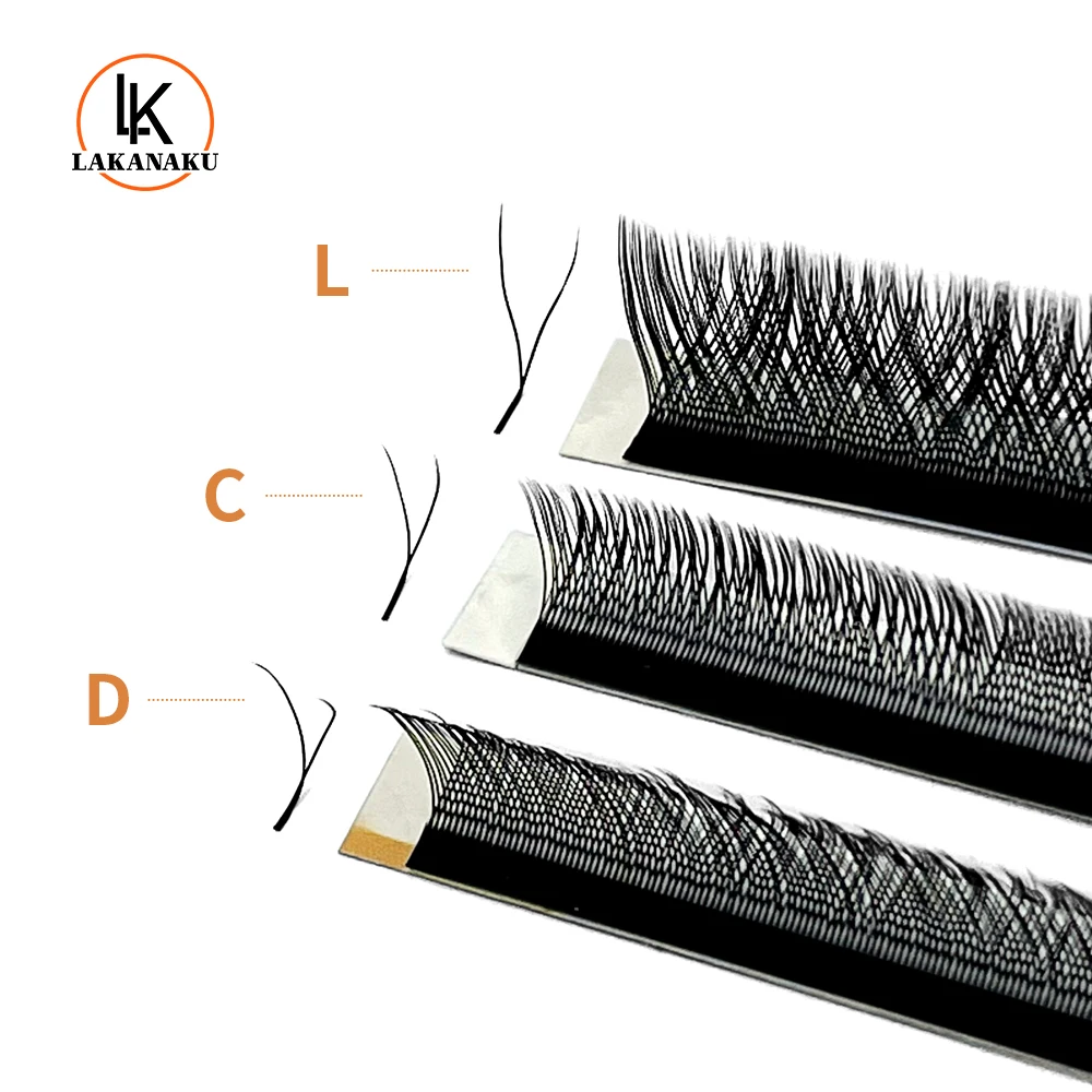 Lakanaku M L C D Curl Y Eyelashes Soft Cilia Volume Korea High Quality YY Eyelash Extension Eye Lashes Natural Premade Fan