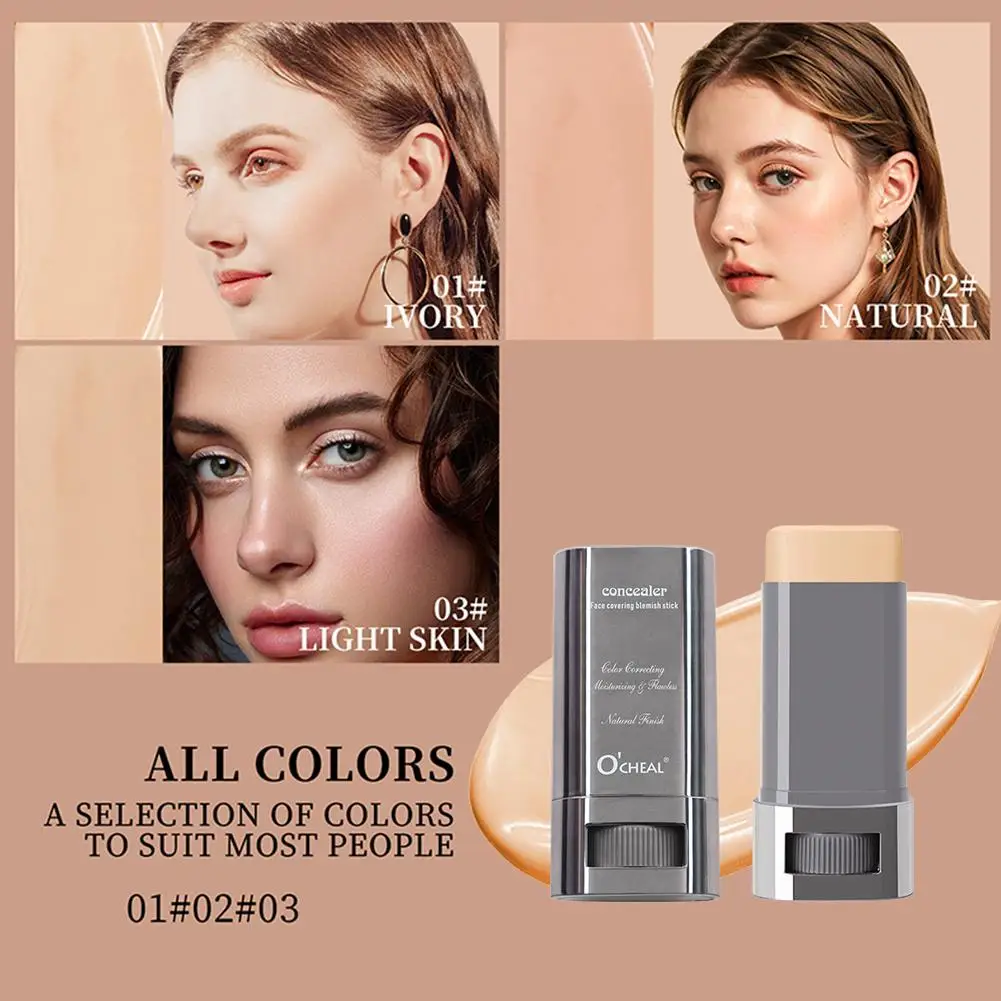 1pcs Eraser Foundation Stick Moist Light Concealer With Big Brush Makeup Long-lasting Beauty Face Foundation Y6W2