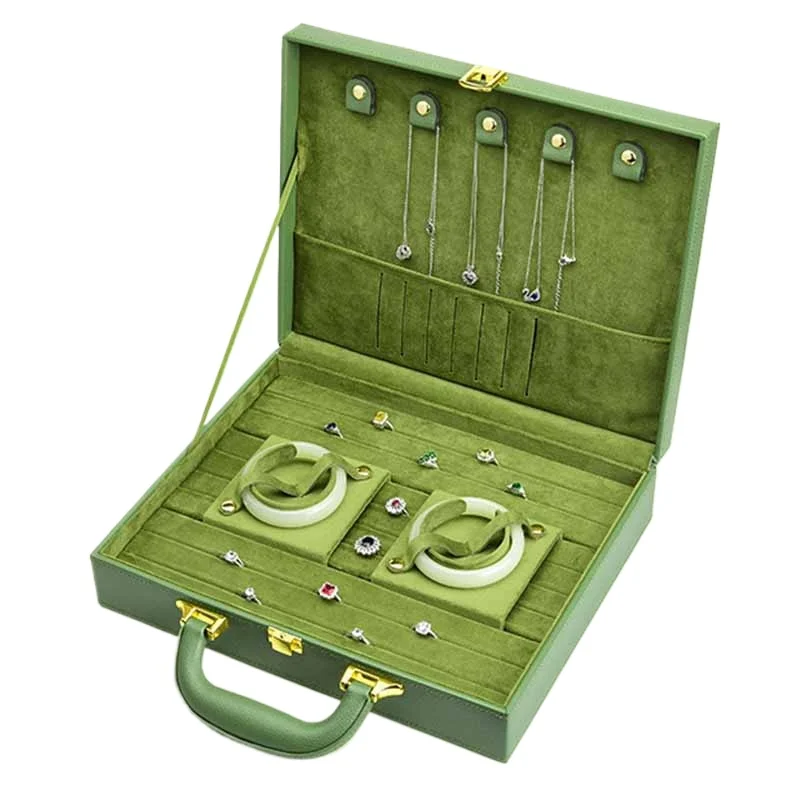 

Современная шкатулка для драгоценностей, зеленые ретро-коробки для демонстрации, кольцо, браслет, ожерелье, аксессуары для хранения ювелирных изделий, дисплей, органайзер, коробка для хранения