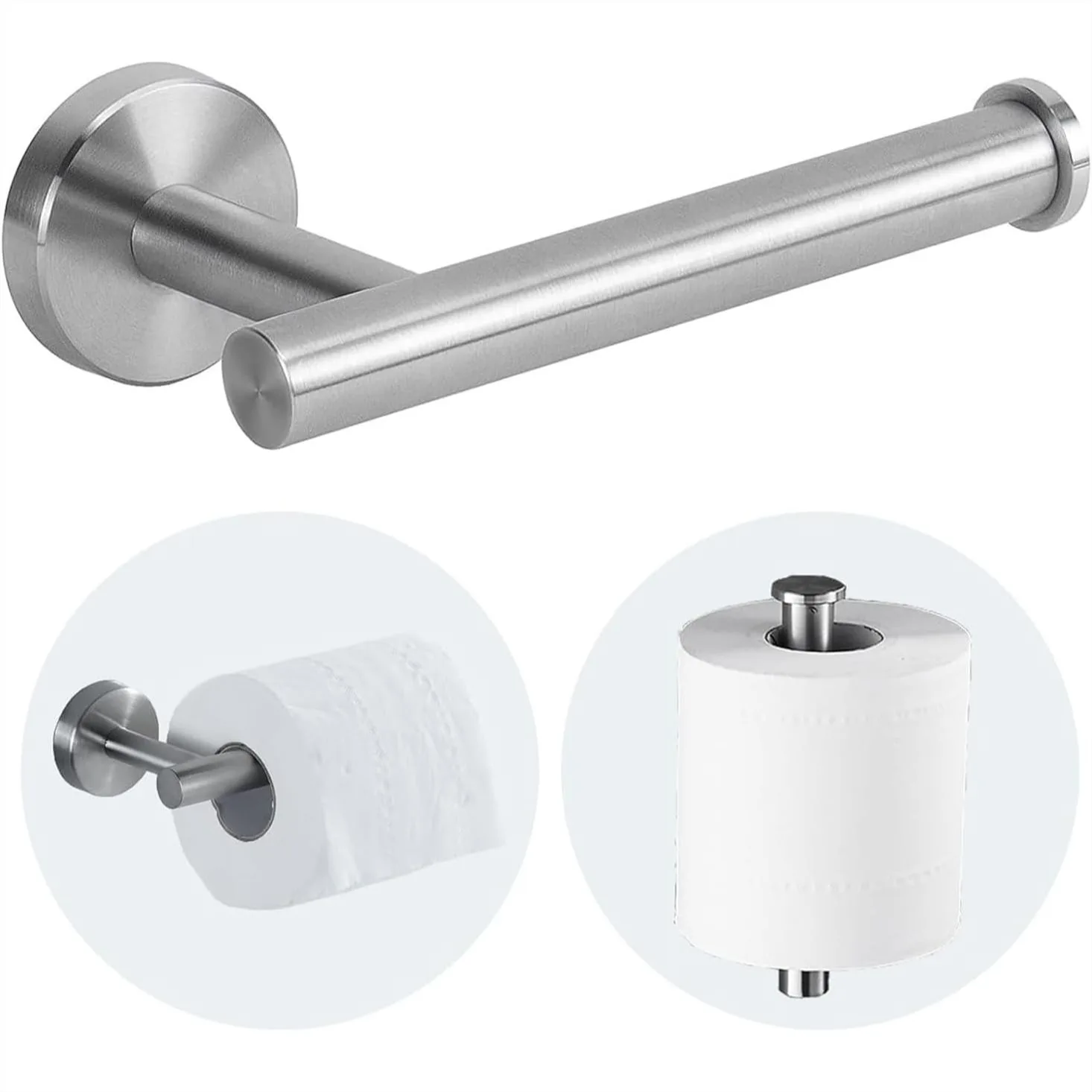 

SUS 304 Stainless Steel Toilet Paper Holder Wall Mount, Brushed Nickel Bathroom Tissue Roll Holder for Bathroom Kitchen