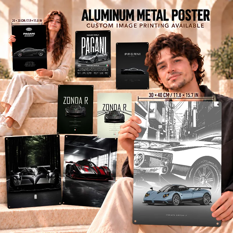 Italian Hypercar Textured Metal Posters Vintage Motorsport Man Cave Wall Art Customized Aluminum Sign Memorable Gift For Drivers