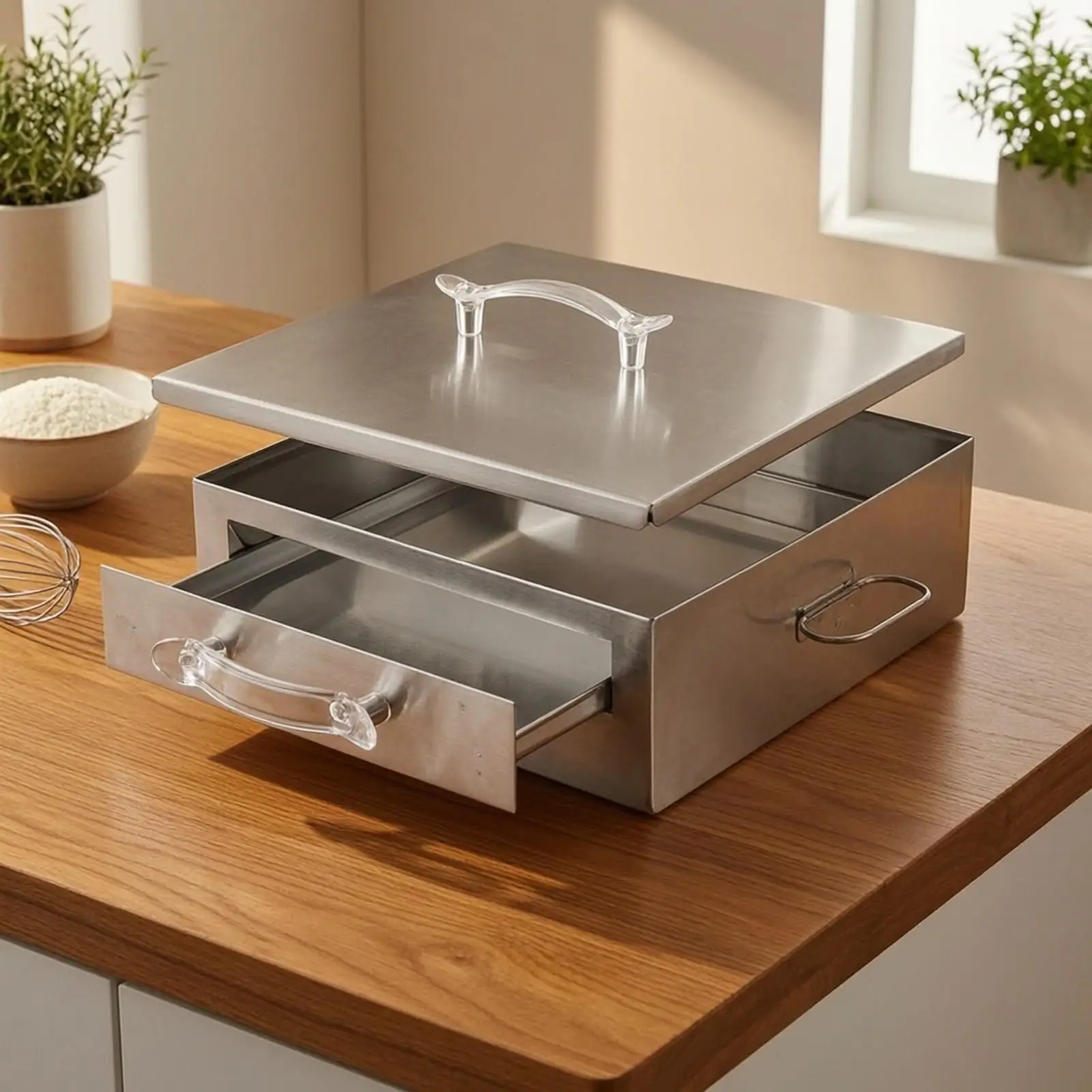 Stainless Steel Rice Noodle Steamer for Stovetop Use with Pull Out Tray and Clear Handle for Homemade Rice Rolls