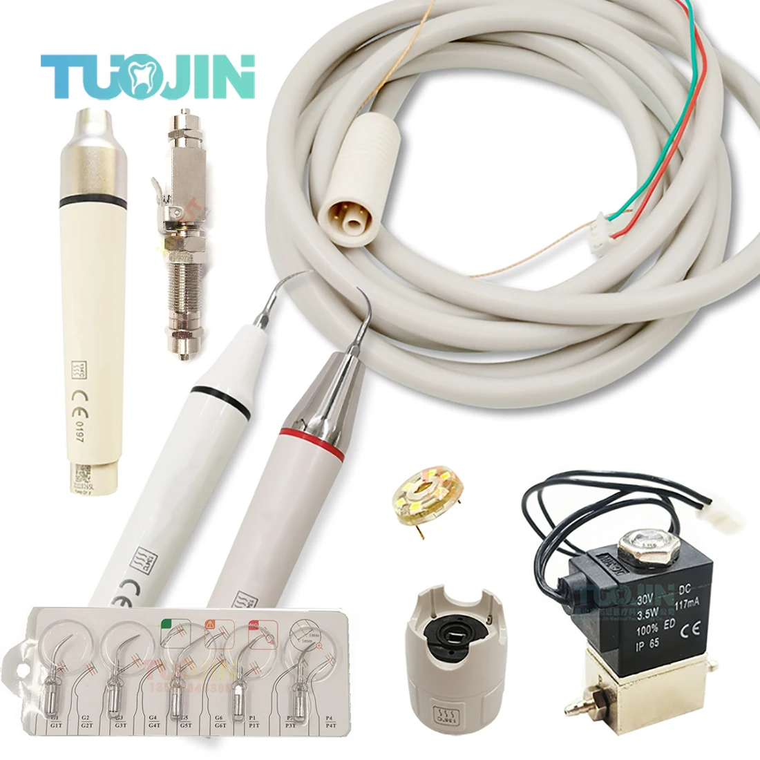 

Dental Ultrasonic Scaler Scaling Tips Detachable Cable Tube Adapter Water Air Quick Connector and Handpiece