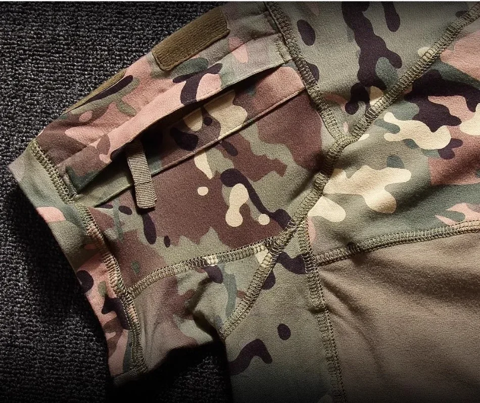 Taktisches T-Shirt Field Combat Tops Half Zipper Stricken Camo Wandern T-Shirts Training Atmungsaktive elastische Outdoor-Trainings-T-Shirts – Detail 14