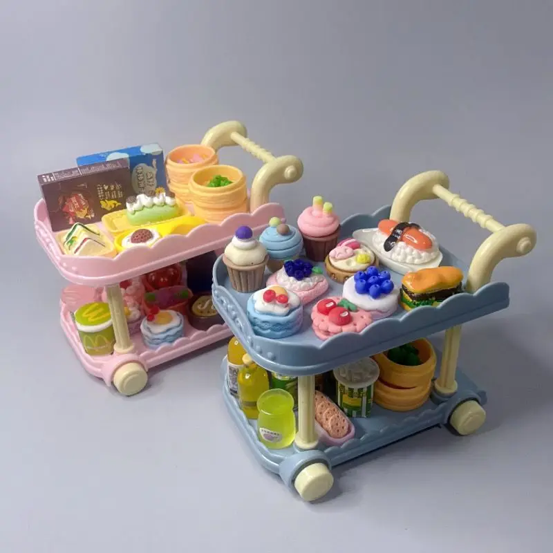 ミニチュアダイニングカー,ドールハウス,シミュレーション玩具,マイクロフード,デザート,女の子へのギフト,1:12