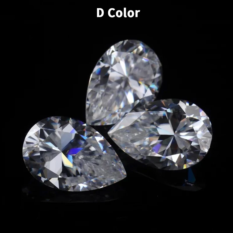 Top Quality Moissanite Stone Gemstone Beads Pear Shape VVS1 Multiple Colors for DIY Jewelry Making Earrings with Certificate
