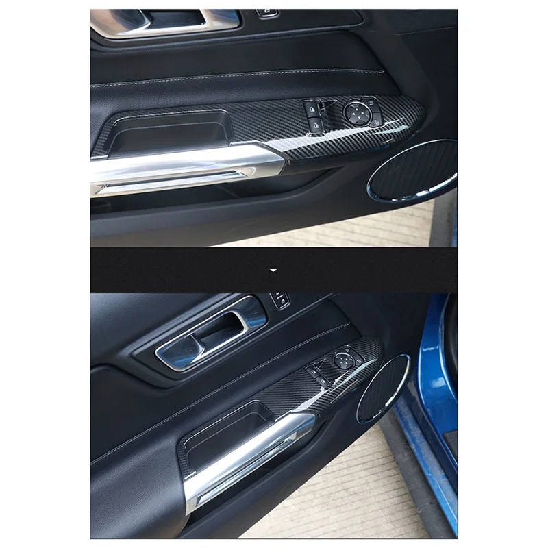 

Car Window Lift Control Panel Cover Trim For Ford Mustang 2015-2018 Car Door Switch Button Accessories