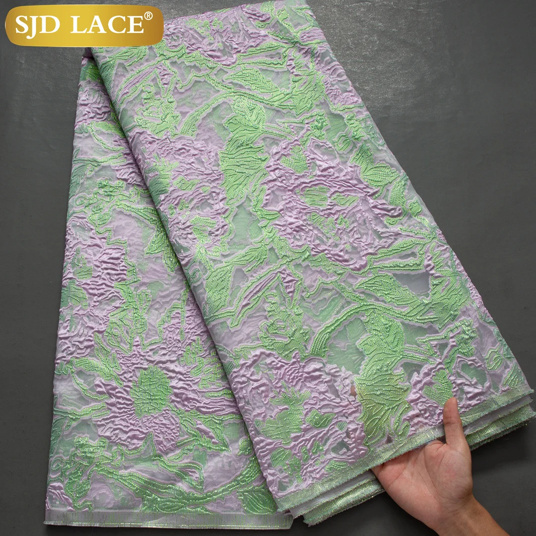 SJD LACA African Brocade Lace Fabric 2024 High Quality Nigerian Jacquard French Demask Lace For Sewing Women Party Dresses 4012