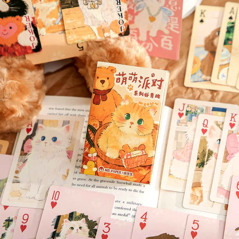 Mr Paper 55Sheets/box Adorable Party Series Playing Cards People's Fun Cards Card Games DIY Entertainment