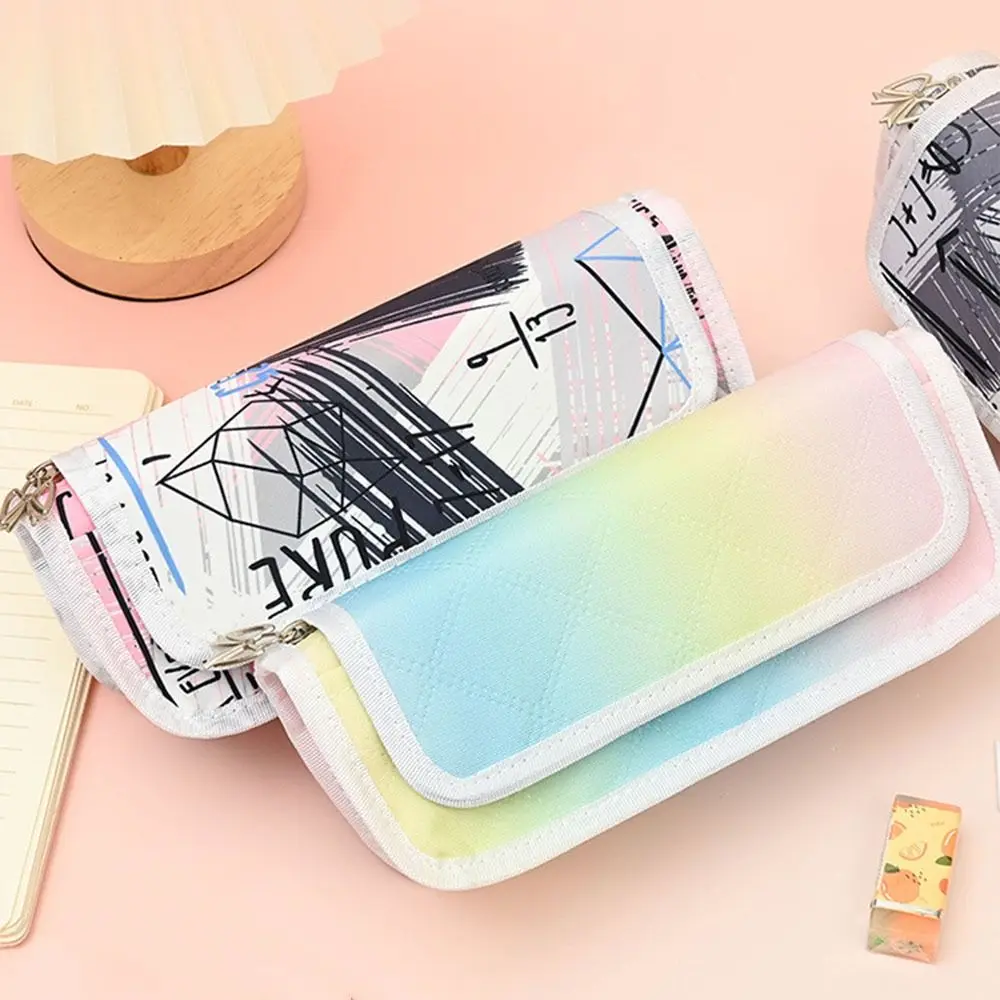 

Creative Kawaii Gradient Pencil Bag Cute Rainbow Anime Stationery Pouch Multi Pocket Candy Color Cartoon Pen Case Award Gifts