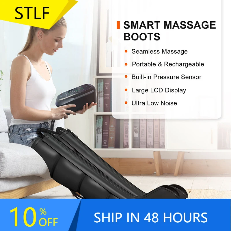 

STLFAir компрессионные ботинки для восстановления, профессиональный умный 5-зонный последовательный компрессионный массажер для ног, быстродействующий мышечный массажер
