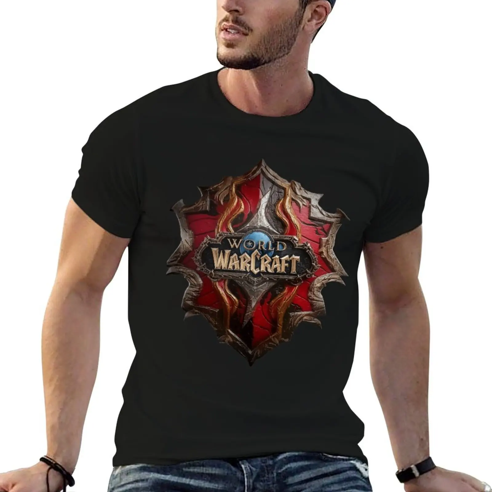 

Shield the man T-Shirt t man for 7624 - warcraft tshirt World of from shirt game WoW-