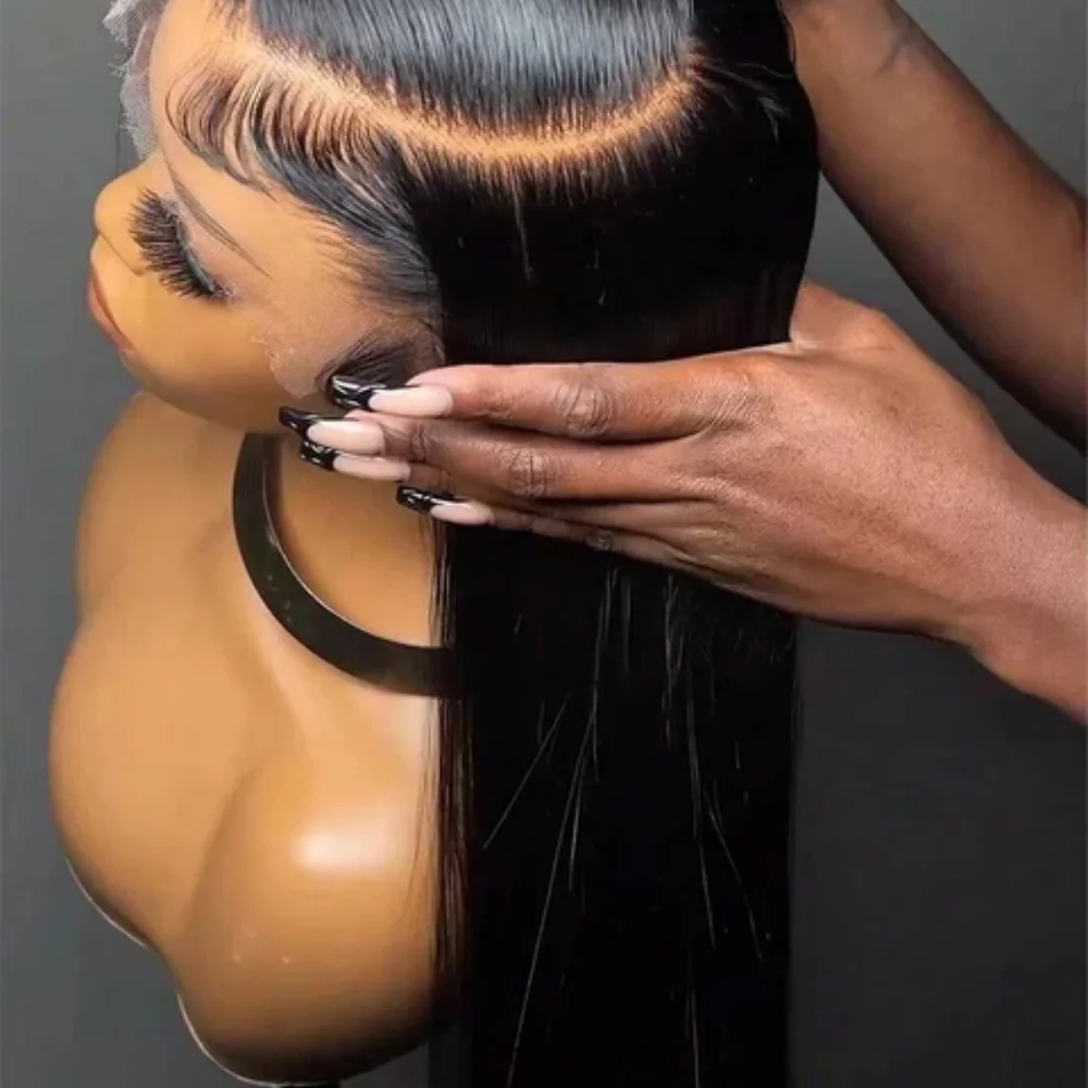 

40 Inch Hd Transparent 200% Bone Straight 13x6 Lace Frontal Wigs Pre Plucked Brazilian Raw 360 Full Lace Front Human Hair Wig