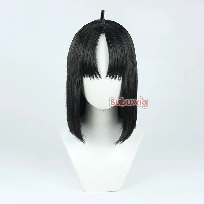 Bubuwig Synthetic Hair Shiki Ryougi Cosplay Wigs Game Fate FGO Ryōgi Shiki 32cm Short Straight Black Cos Wig Heat Resistant