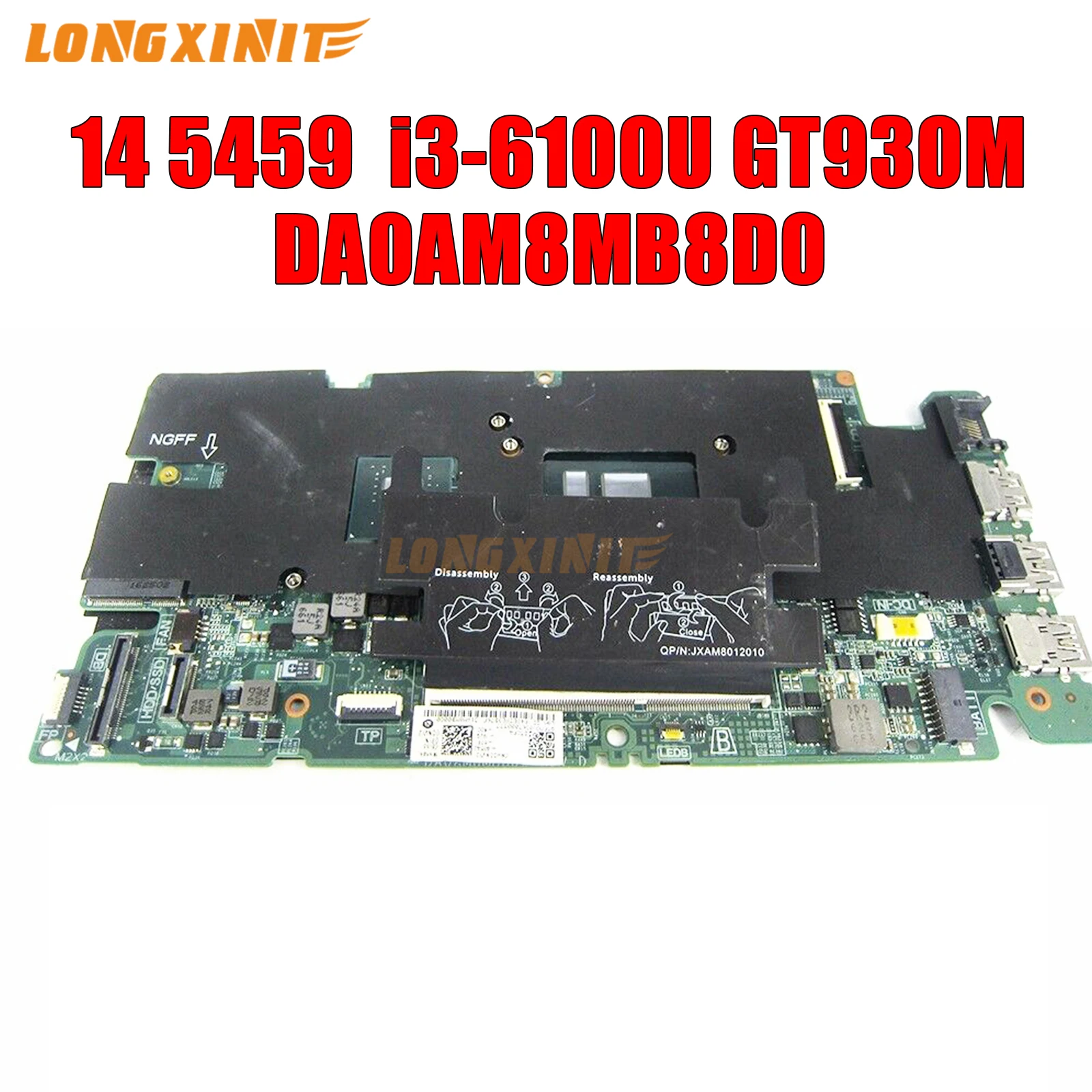 

DA0AM8MB8D0 For Dell Vostro 14 5459 Laptop Motherboard. CPU: i3-6100.GPU:GT930M.CN-0GC4PN, GC4PN 100% testado OK.