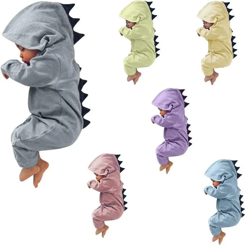 Gift Lovely Hooded Romper Jumpsuit Layette Sets Cartoon Cotton Dinosaur Costume Jumpsuit Infant Baby Kids Clothes