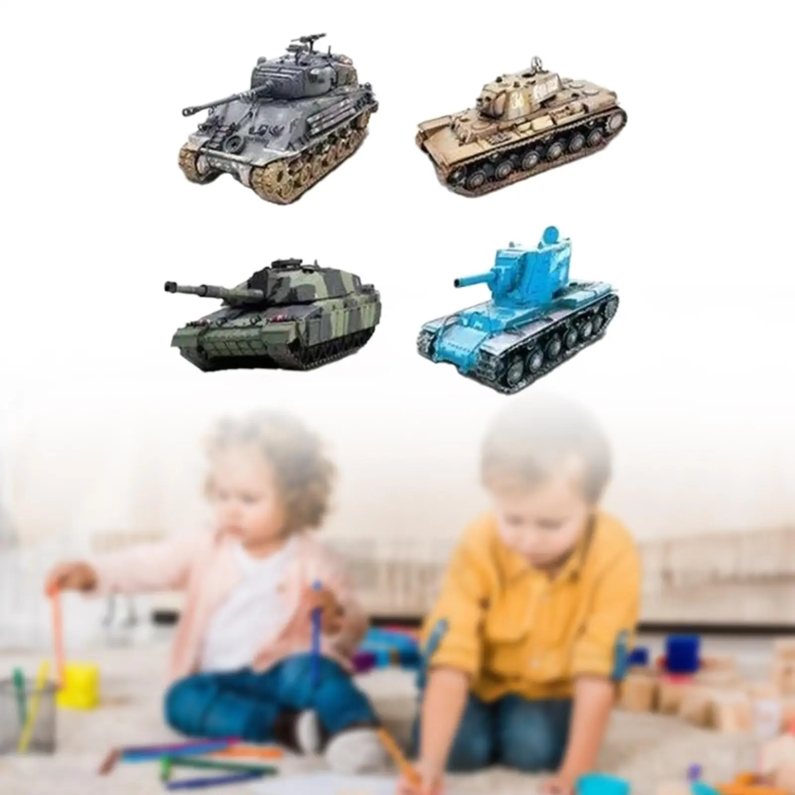 

4x комплект для сборки танка, украшение стола, коллекция игрушек, танк «сделай сам»