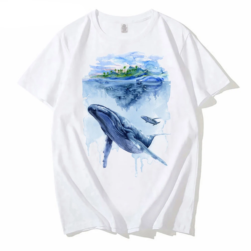 Summer Creative oversized Tshirt Orca whale/Humpback whale art painting Tee Homme Killer whale Nautical Cool Tshirt