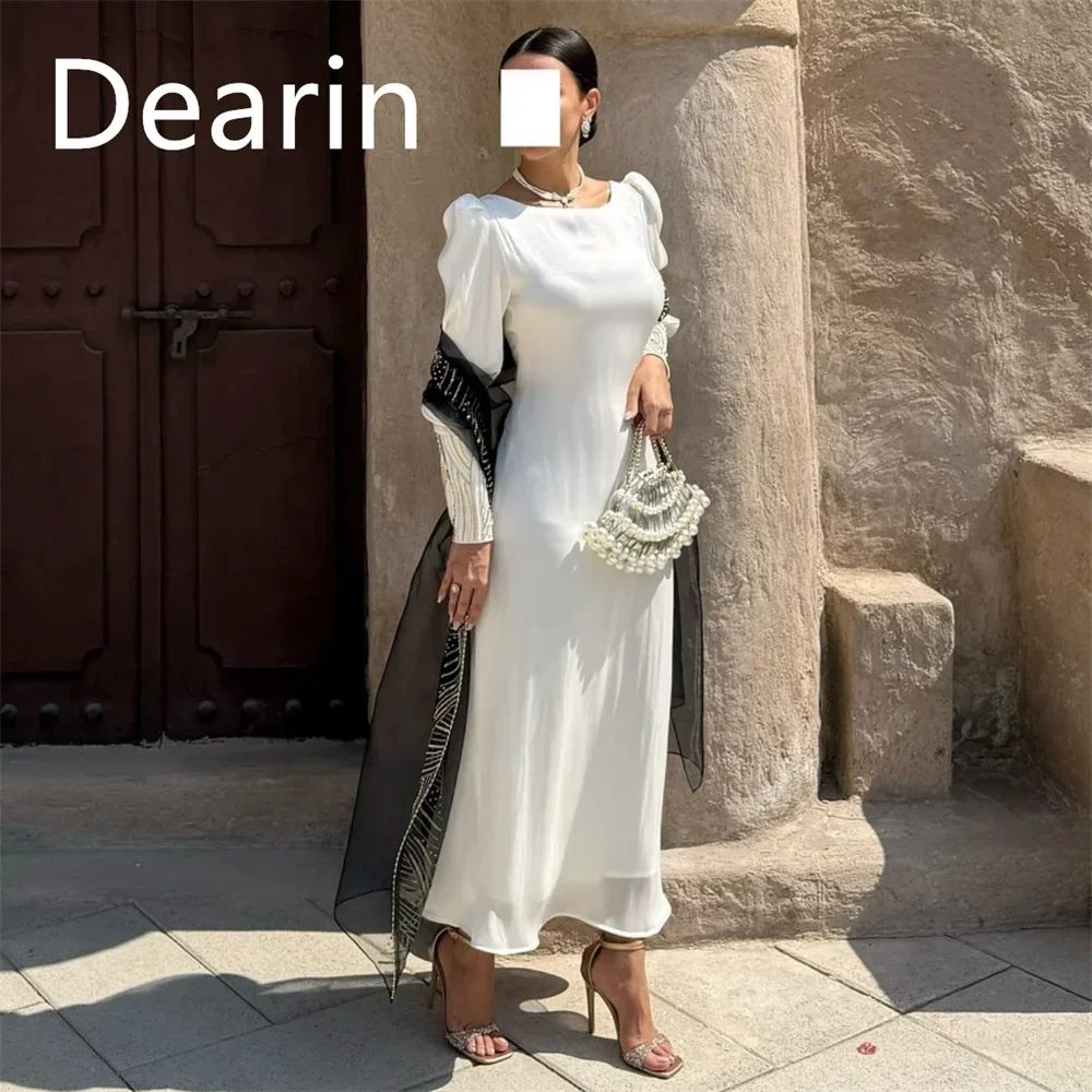 Customized Formal Gown Women Evening Dearin Jewel Column Ankle Length Skirts Stole Bespoke Occasion Dresses Prom Dress