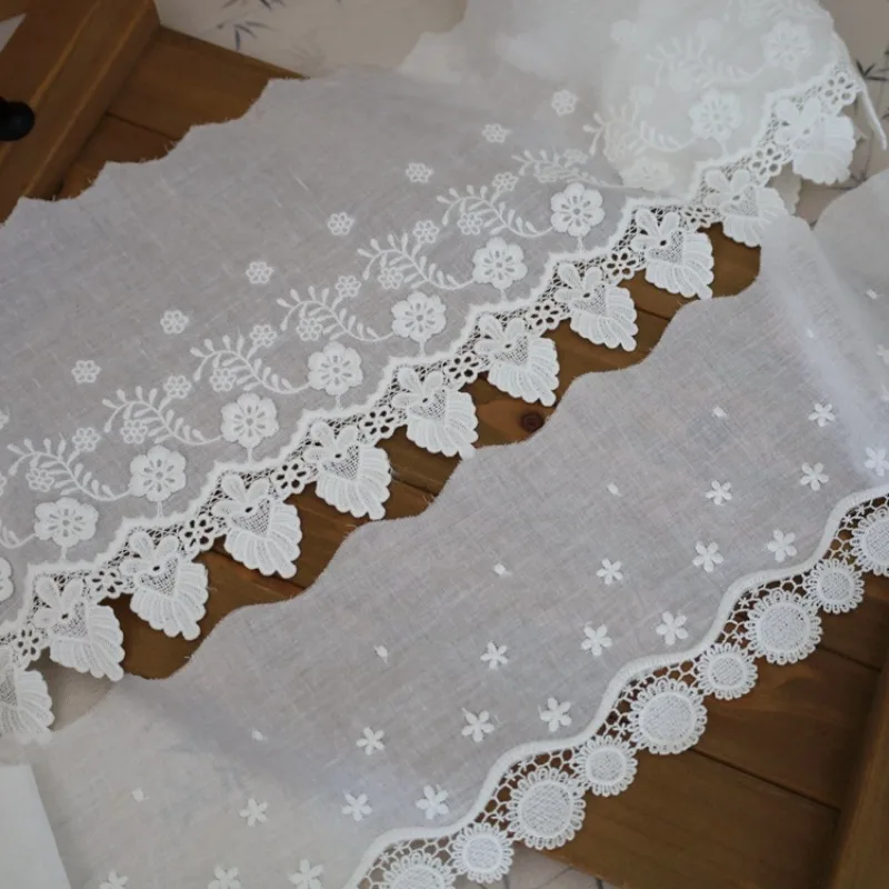 3 Yards High-quality Cotton Thread Embroidery Lace Decal Fabric,handmade DIY Home Curtains,sewing Materials,clothing Accessories