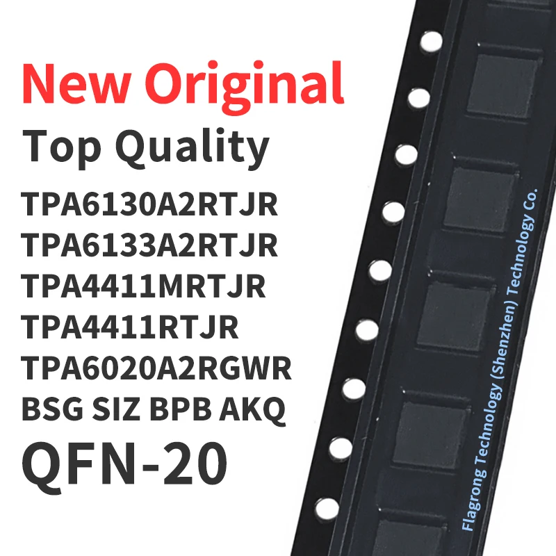 1 Piece TPA6130A2RTJR TPA6133A2RTJR TPA4411MRTJR TPA4411RTJR TPA6020A2RGWR BSG SIZ BPB AKQ QFN-20 Chip IC New Original