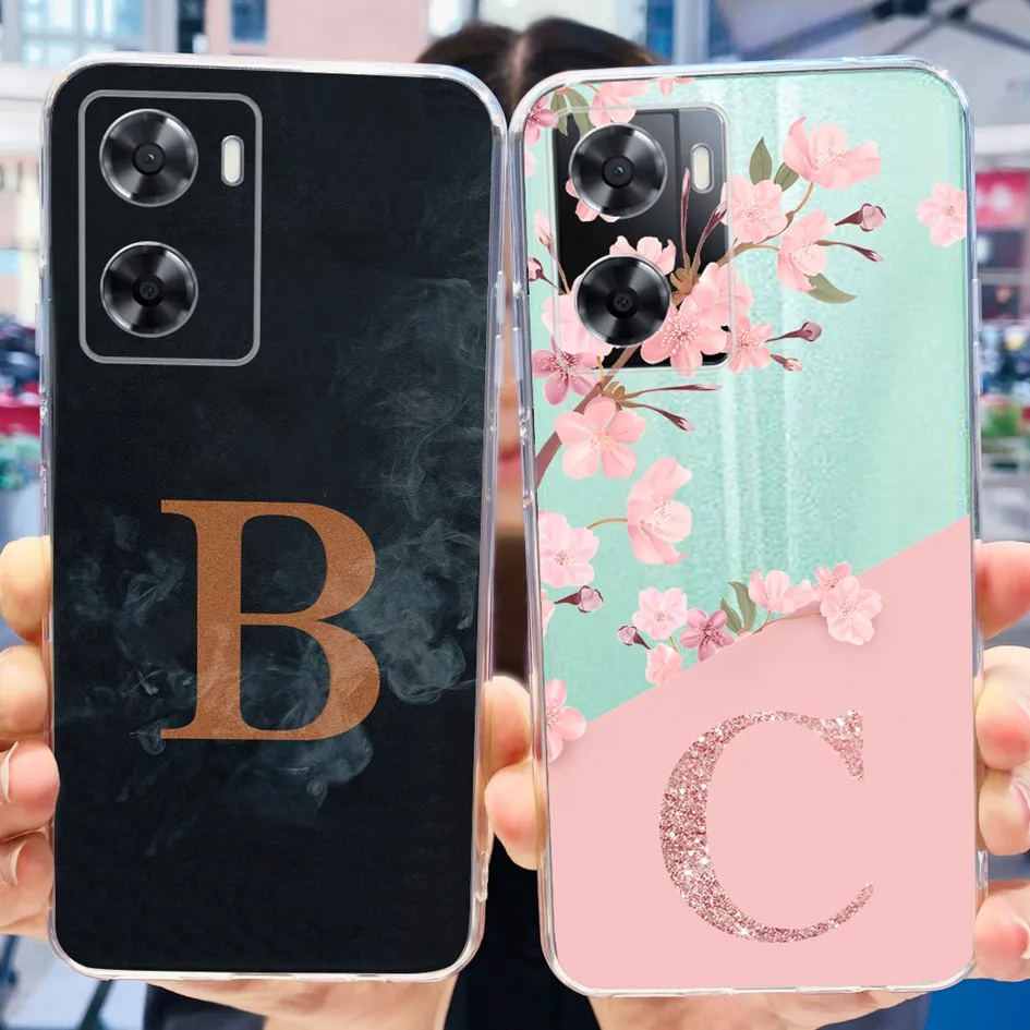 For Cover OPPO A57 A77 4G 2022 Phone Case CPH2387 CPH2385 Cute Letters Slim Soft Silicone Funda For OPPO A57S A57e OPPOA57s Capa