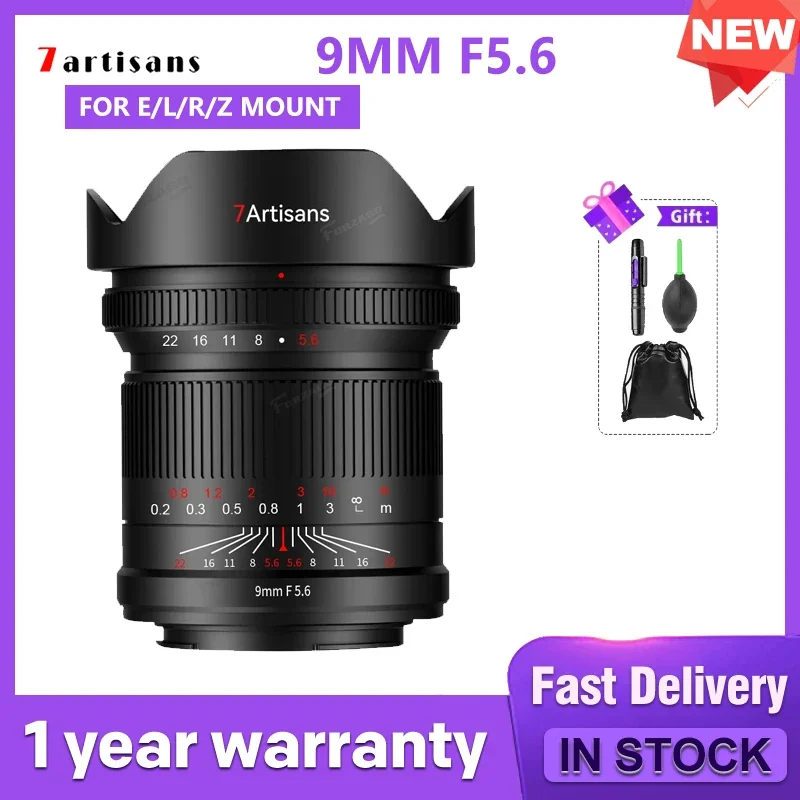 7Artisans 7 artisans 9mm F5.6 Full-Frame ultra-wide-angle prime DSLR Mirrorless Camera for Sony E Leica L for Canon RF Nikon Z