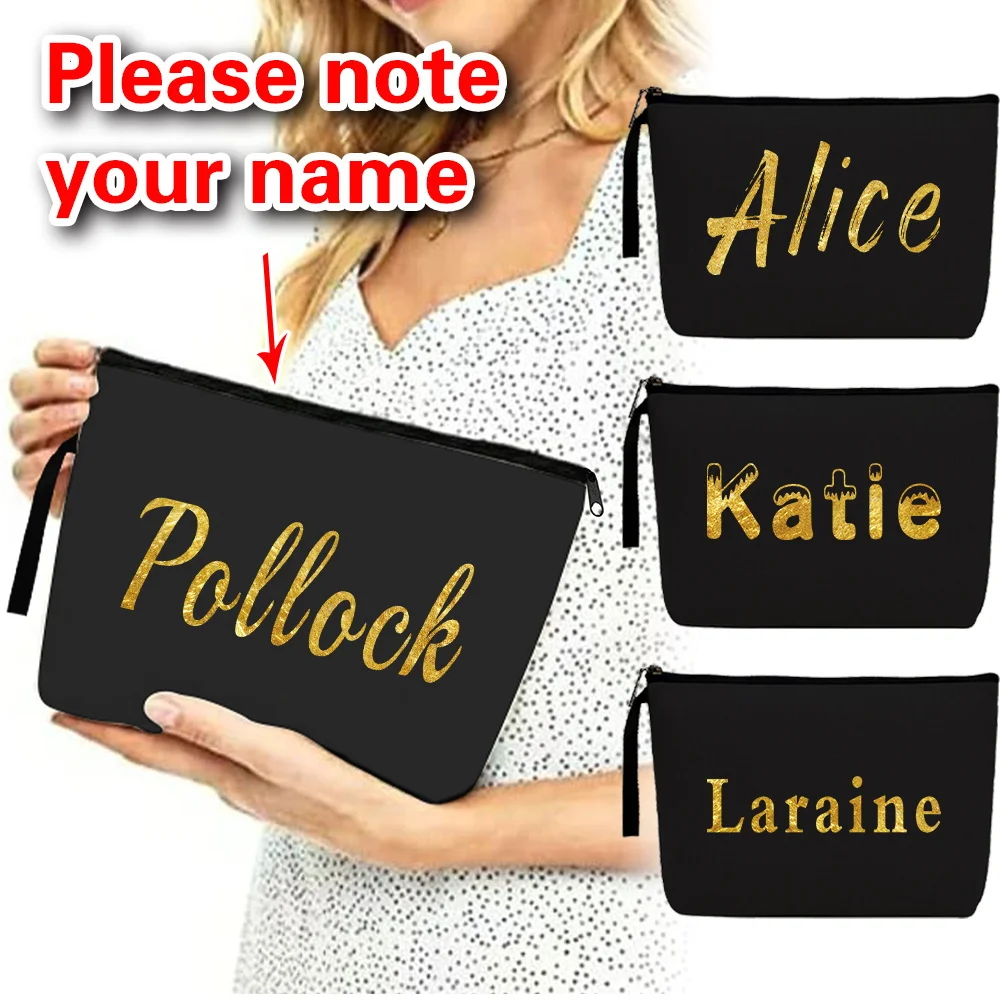 

Personalized Customization Name: Makeup Bag Handbag Storage Bag Portable Travel Cosmetic Bag Customized Product