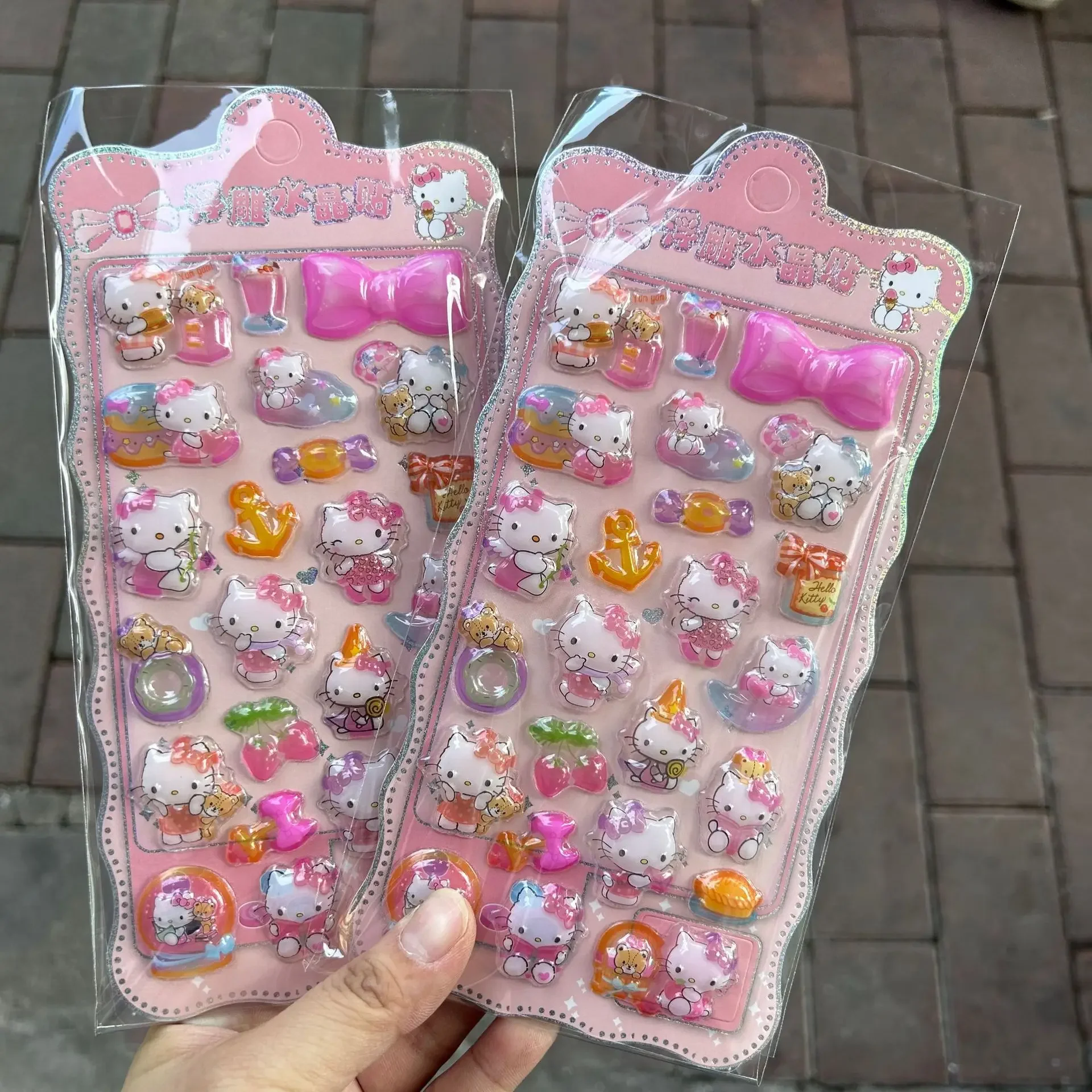 Style8 Cartoon Pijler Capibara Zwart Licht Pony 3D Driedimensionale Kristallen Sticker Handgemaakte DIY Materiaal Kindersticker