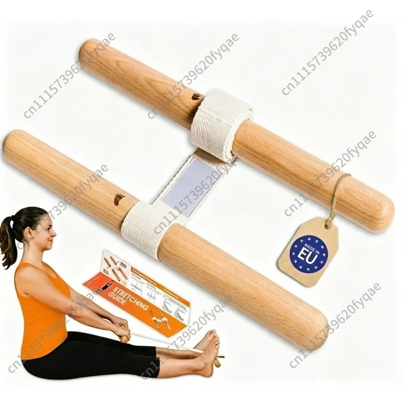Resistance Band Wooden Beech Handle Portable Exercise Equipment Shoulder Joint Rehabilitation Home Gym