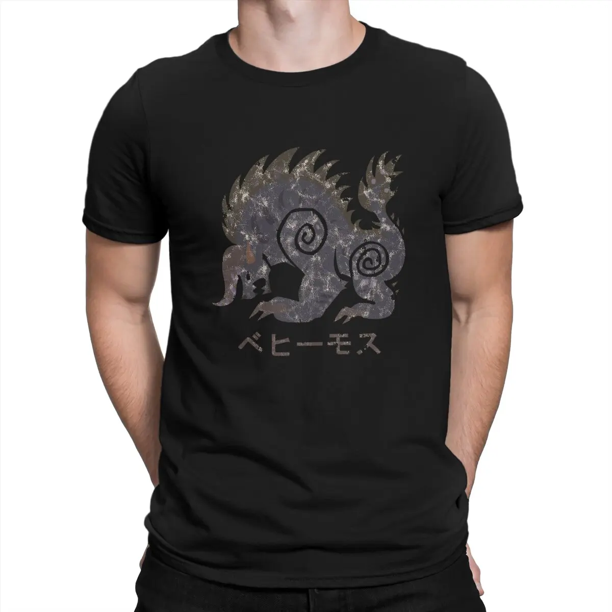 Behemoth Kanji Icon T-Shirts Men Monster Hunter World Leisure Tees Crewneck Short Sleeve T Shirt Printed Clothing