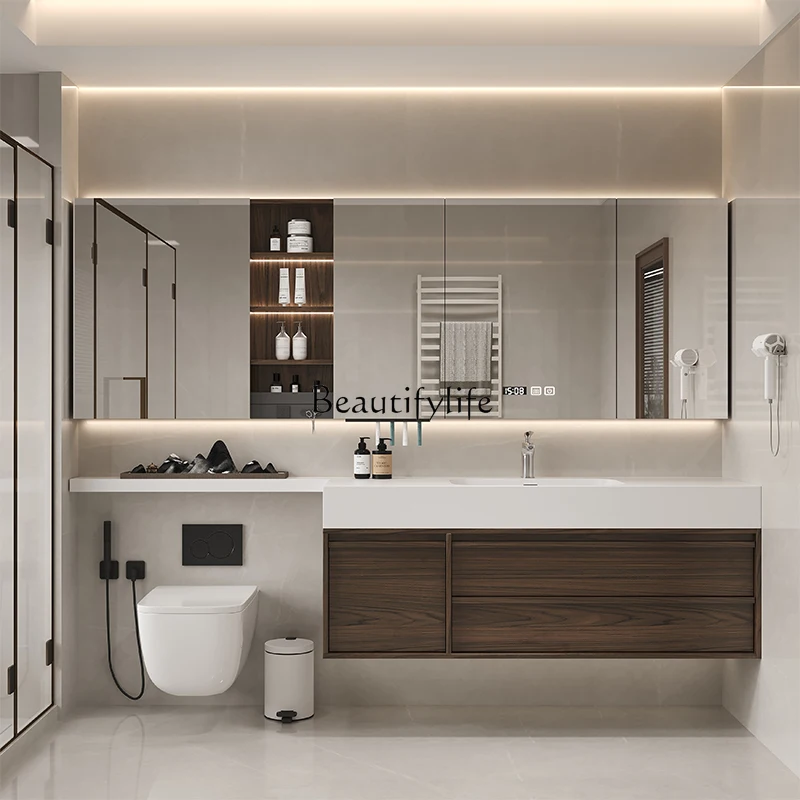 

Modern simple bathroom cabinet combination toilet extension washstand toilet slate washbasin