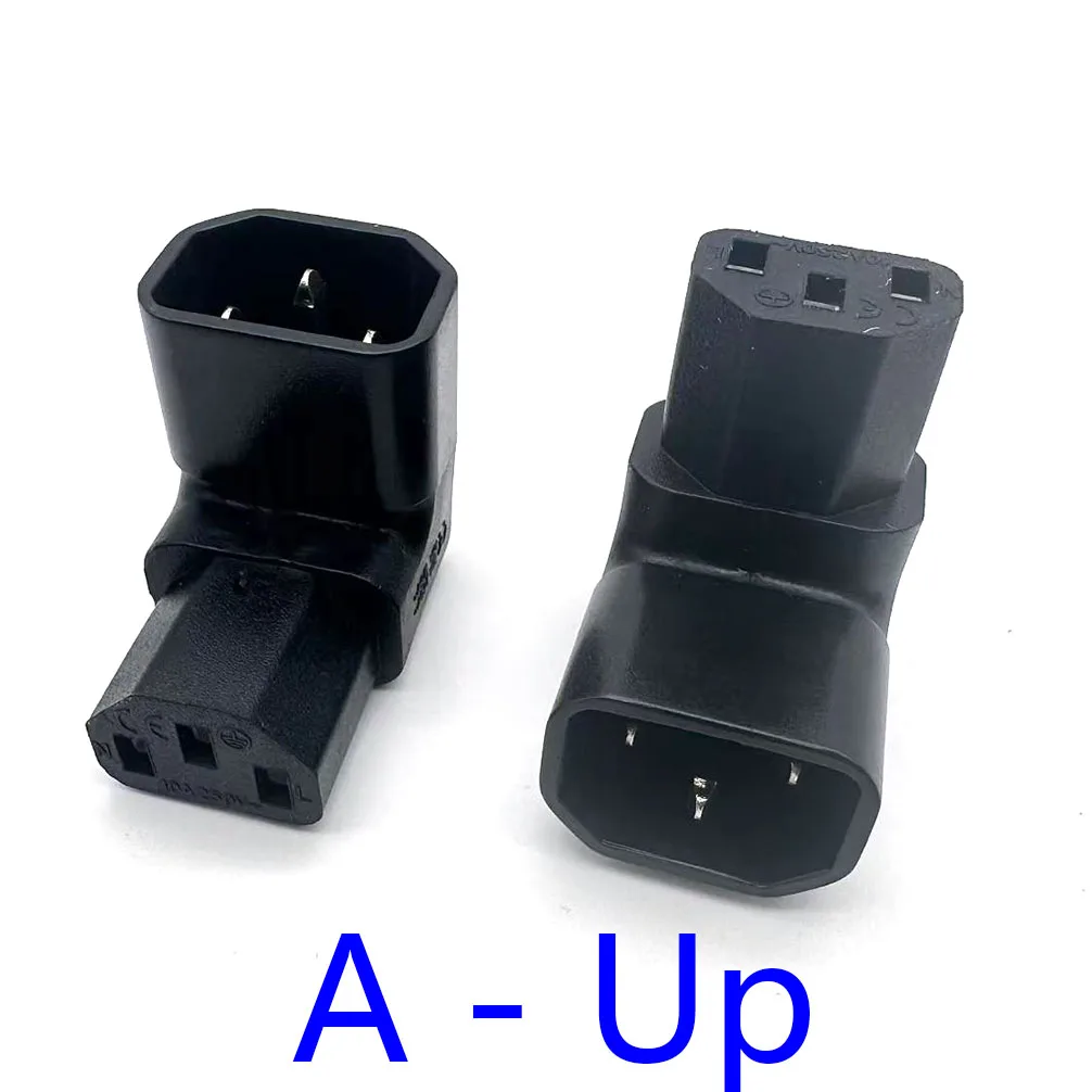 Hight Quality Power Adapter Plug 10A IEC C14 Male to C13 Female Up 90 Degree Right Angle Converter for LCD TV