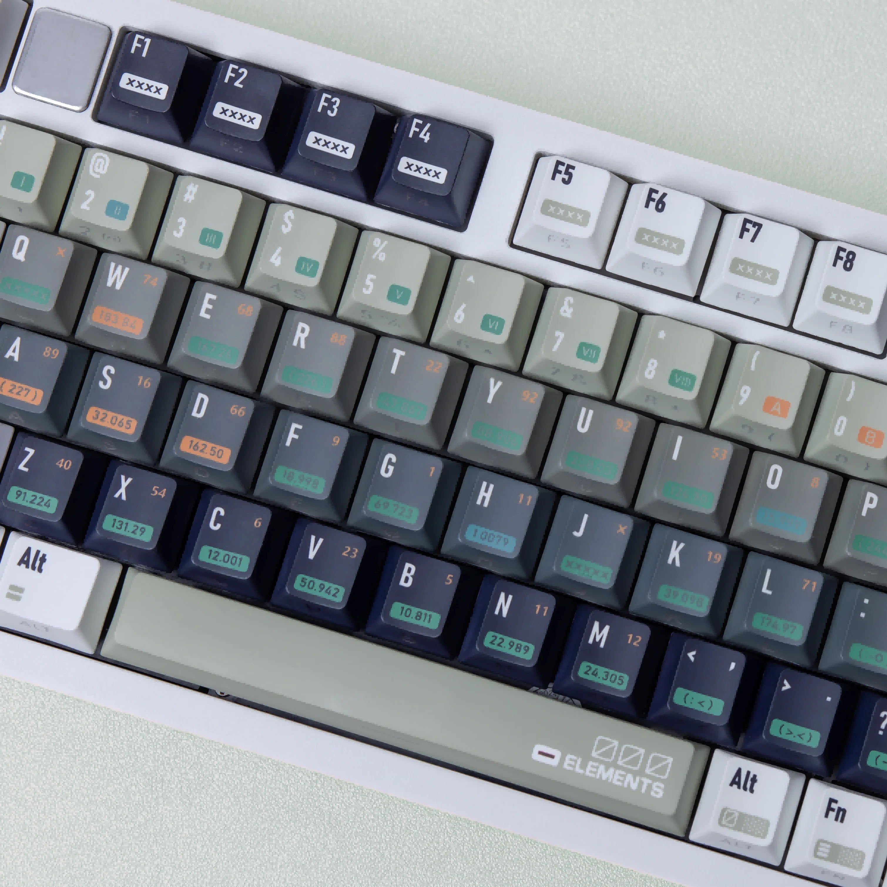 JCM Chemistry Keycaps Dye-Sub Double Print PBT Side Light Cherry Profile DE/FR/KR/RU/AR/JP/ES For Mechanical Keyboard Wooting
