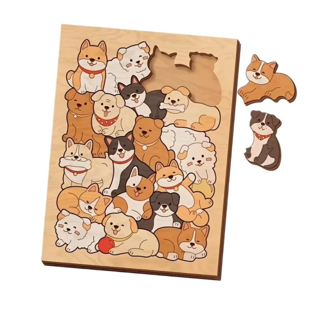 Wooden Wooden Stacking Animal Puzzle Tabletop Decoration Need DIY Puzzle Painting Decorative Plaque Dinosaur Hamsters