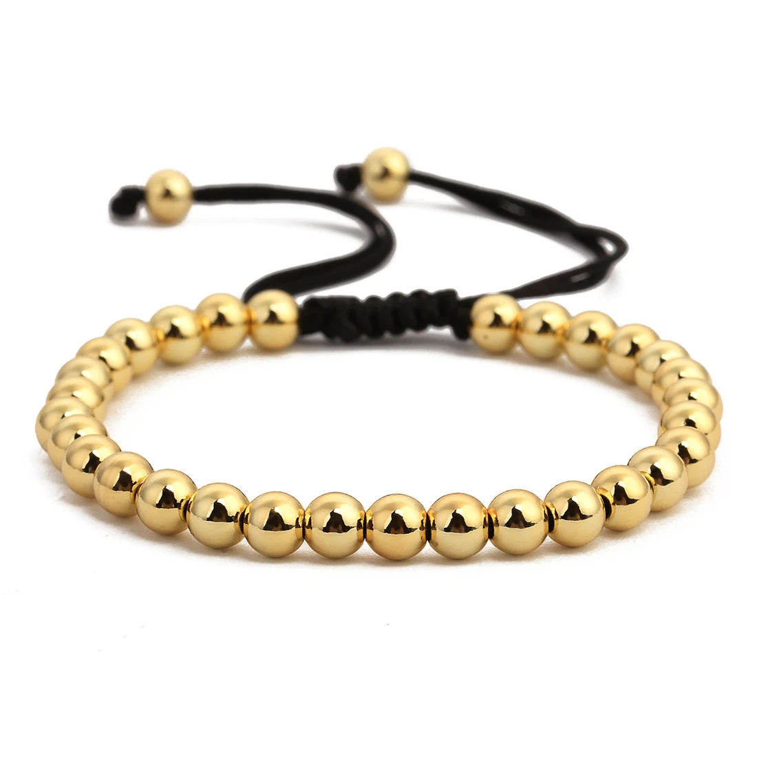 Bracelets for Men Gold Color Silver Color 5mm Copper Beads Hematite Braided Handmade Charm Women Party Jewelry Bisuteria Mujer