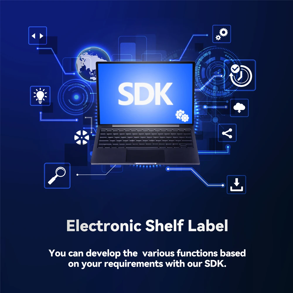 Sistem ESL Solusi Nirkabel ESL 7,5 Inci Epaper Label Harga Tampilan E-tinta Label Rak Elektronik