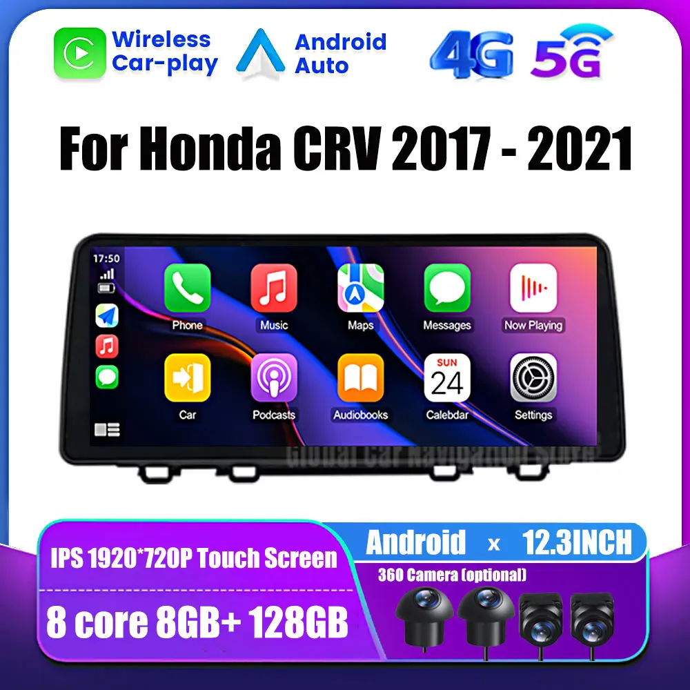 

12.3 Inch Android 13 Car Radio GPS Navigation For Honda CRV 2017-2021 Multimedia Video Player Wireless Carplay 4G LTE Host Unit