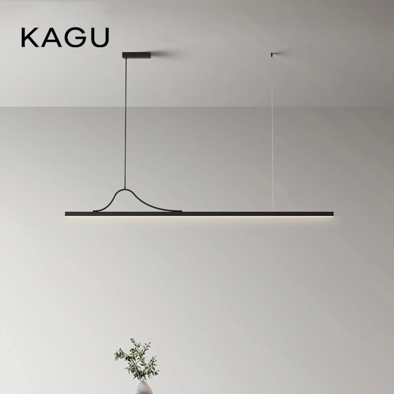 

New Modern LED Long Strip Pendant Light Dimmable Hanging Lamp For Living Room Dining Kitchen Bar Office Indoor Home Lighting