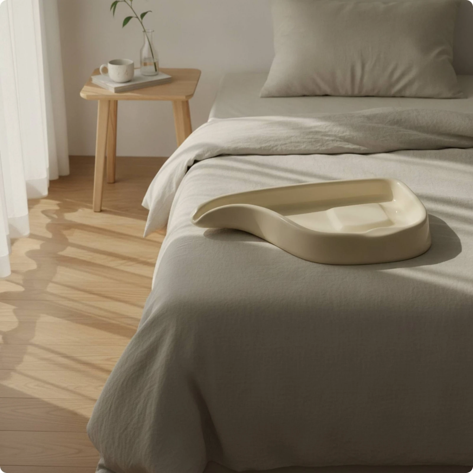 Shampoo Basin with Headrest Reinforced Bedside Shampoo Basin Ergonomic Lightweight for Bedridden Patients, Home Care