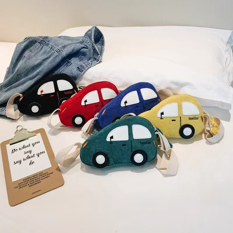 Cartoon Car Shape Baby Crossbody Bags Cute Kids Chest Bags Children Small Coin Purses Wallet