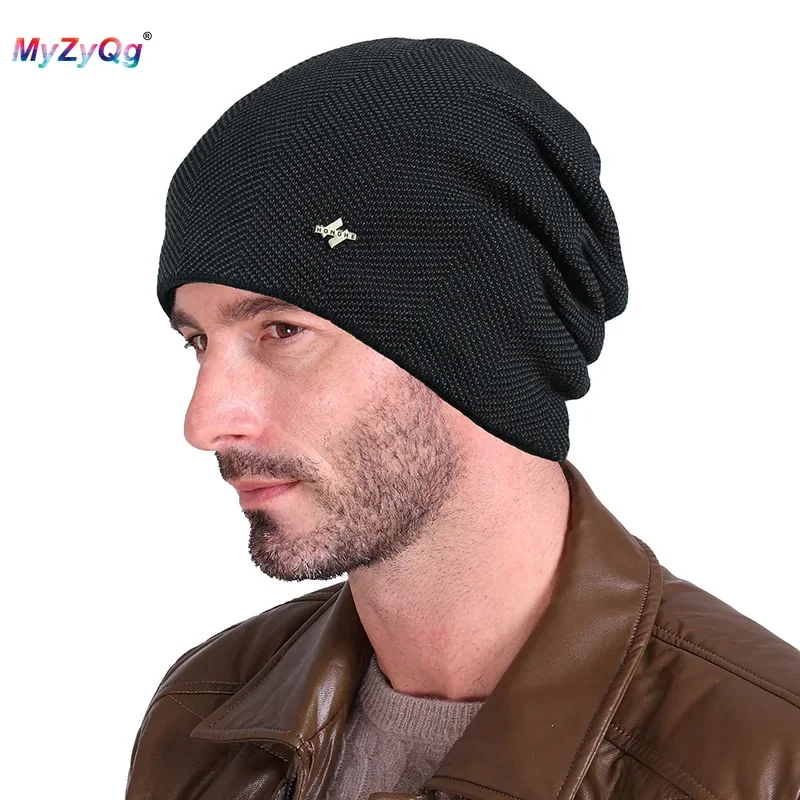 Men Unisex Winter Warm Knitted Hats Plus Velvet Women Outdoor Running Hiking Ski Caps Cycling Windproof Earmuffs